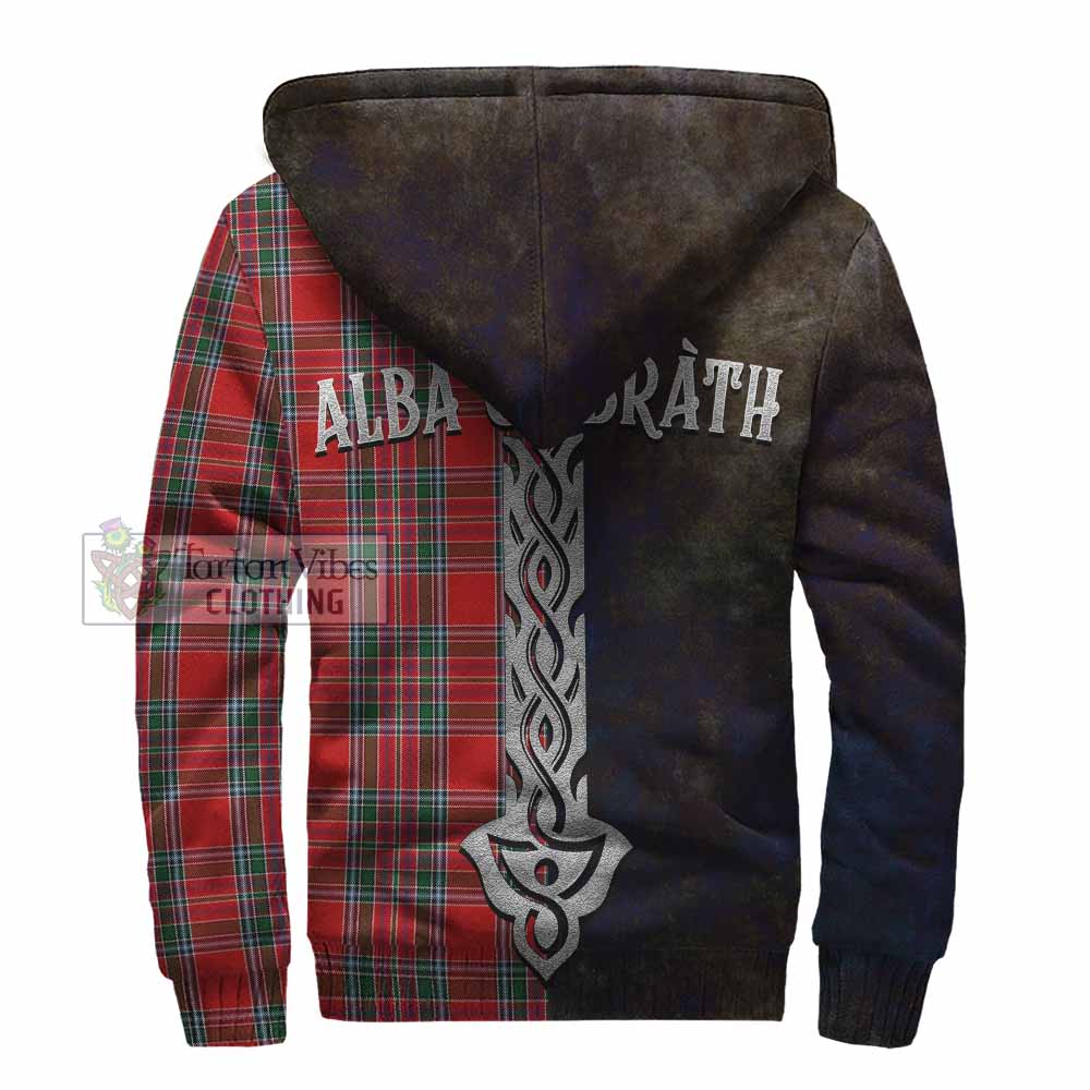 Tartan Vibes Clothing MacBean (MacBain) Tartan Family Crest Sherpa Hoodie Alba Gu Brath Be Brave Lion Ancient Style
