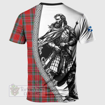 MacBean (MacBain) Tartan Clan Crest T-Shirt with Highlander Warrior Celtic Style - Tartan Vibes Clothing