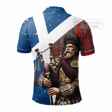 MacBean (MacBain) Tartan Polo Shirt with Family Crest Scottish Bagpiper Vibes - Tartan Vibes Clothing