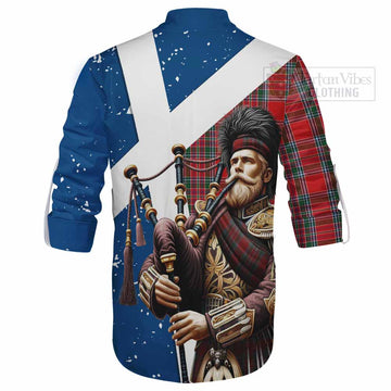 MacBean (MacBain) Tartan Ghillie Kilt Shirt with Family Crest Scottish Bagpiper Vibes - Tartan Vibes Clothing