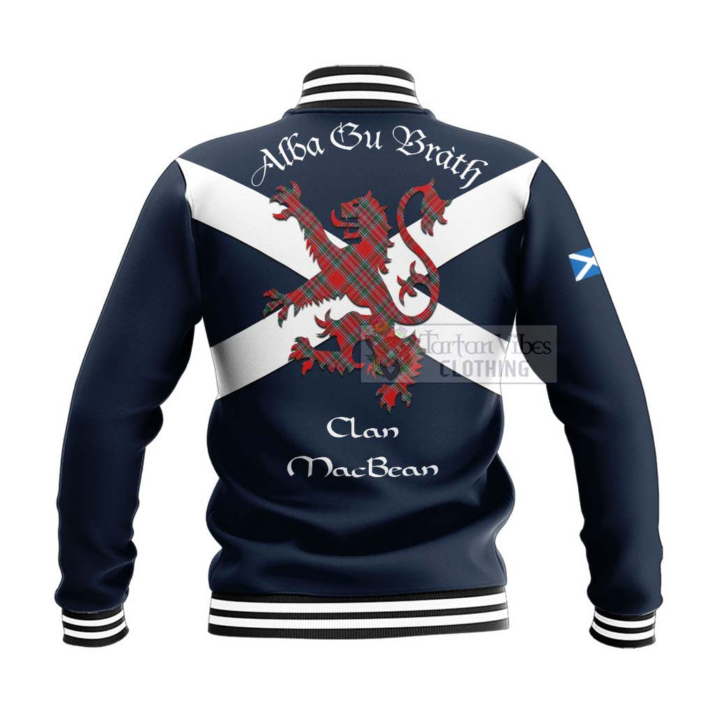 MacBean (MacBain) Tartan Lion Rampant Baseball Jacket Proudly Display Your Heritage with Alba Gu Brath and Clan Name - Tartan Vibes Clothing