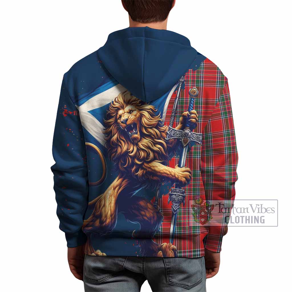 MacBean (MacBain) Tartan Family Crest Hoodie with Scottish Majestic Lion - Tartan Vibes Clothing