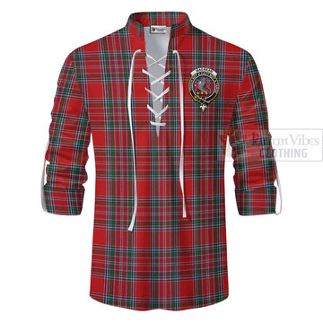 MacBean (MacBain) Tartan Ghillie Kilt Shirt with Family Crest Celtic Skull Style - Tartan Vibes Clothing