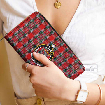 Tartan Vibes Clothing MacBean (MacBain) Tartan Women's Leather Wallet with Family Crest