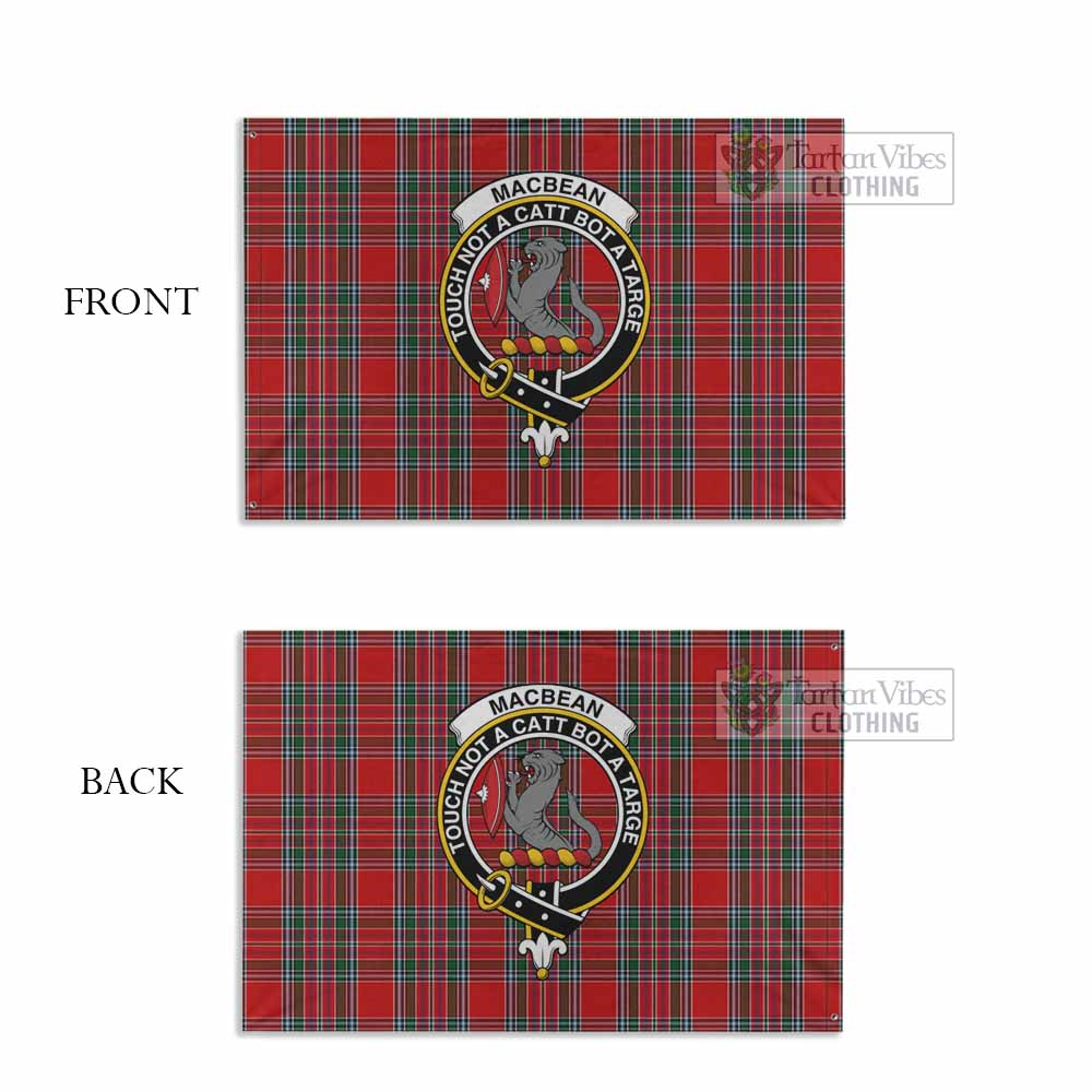Tartan Vibes Clothing MacBean (MacBain) Tartan House Flag with Family Crest
