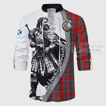 MacBean (MacBain) Tartan Clan Crest Ghillie Kilt Shirt with Highlander Warrior Celtic Style - Tartan Vibes Clothing