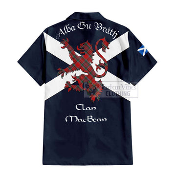 MacBean (MacBain) Tartan Lion Rampant Hawaiian Shirt Proudly Display Your Heritage with Alba Gu Brath and Clan Name - Tartan Vibes Clothing