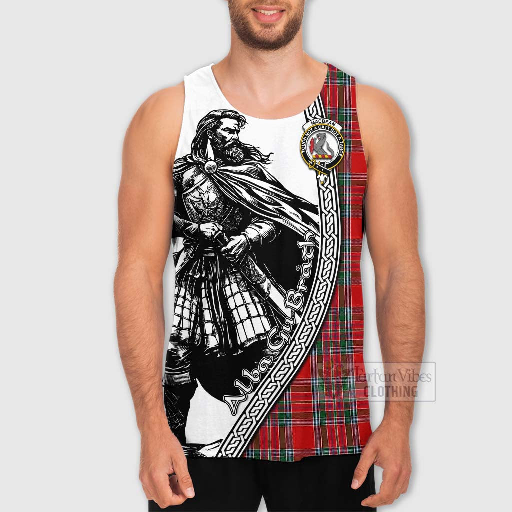 MacBean (MacBain) Tartan Clan Crest Men's Tank Top with Highlander Warrior Celtic Style - Tartan Vibes Clothing
