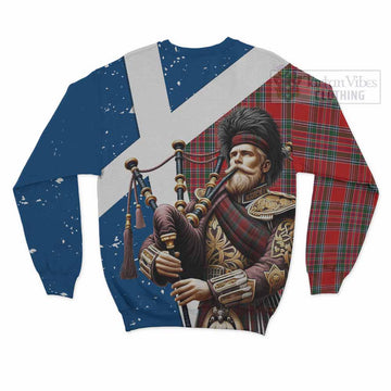 MacBean (MacBain) Tartan Sweatshirt with Family Crest Scottish Bagpiper Vibes - Tartan Vibes Clothing