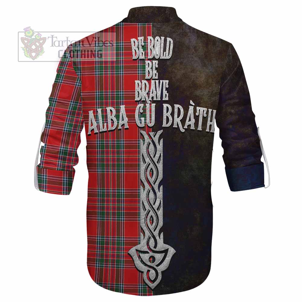 Tartan Vibes Clothing MacBean (MacBain) Tartan Family Crest Ghillie Kilt Shirt Alba Gu Brath Be Brave Lion Ancient Style