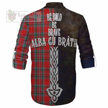 MacBean (MacBain) Tartan Family Crest Ghillie Kilt Shirt Alba Gu Brath Be Brave Lion Ancient Style
