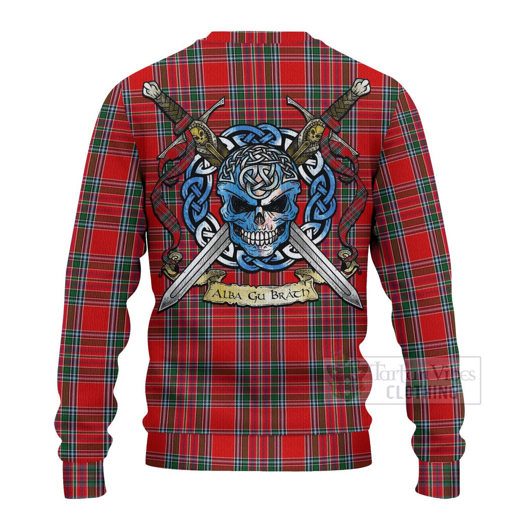 MacBean (MacBain) Tartan Ugly Sweater with Family Crest Celtic Skull Style - Tartan Vibes Clothing