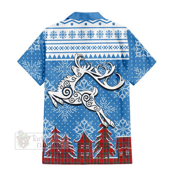 MacBean (MacBain) Clan Christmas Hawaiian Shirt Celtic Reindeer Style - Tartan Vibes Clothing