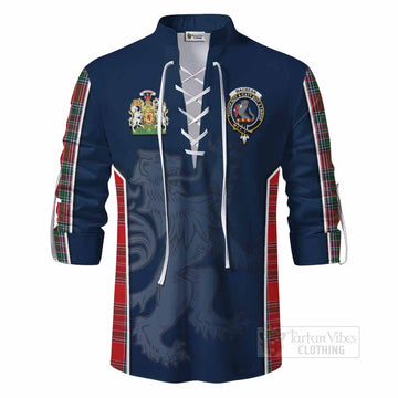 MacBean (MacBain) Tartan Ghillie Kilt Shirt with Family Crest and Lion Rampant Vibes Sport Style - Tartan Vibes Clothing