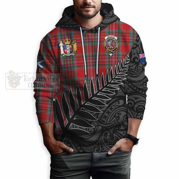 Tartan Vibes Clothing MacBean (MacBain) Crest Tartan Hoodie with New Zealand Silver Fern Half Style