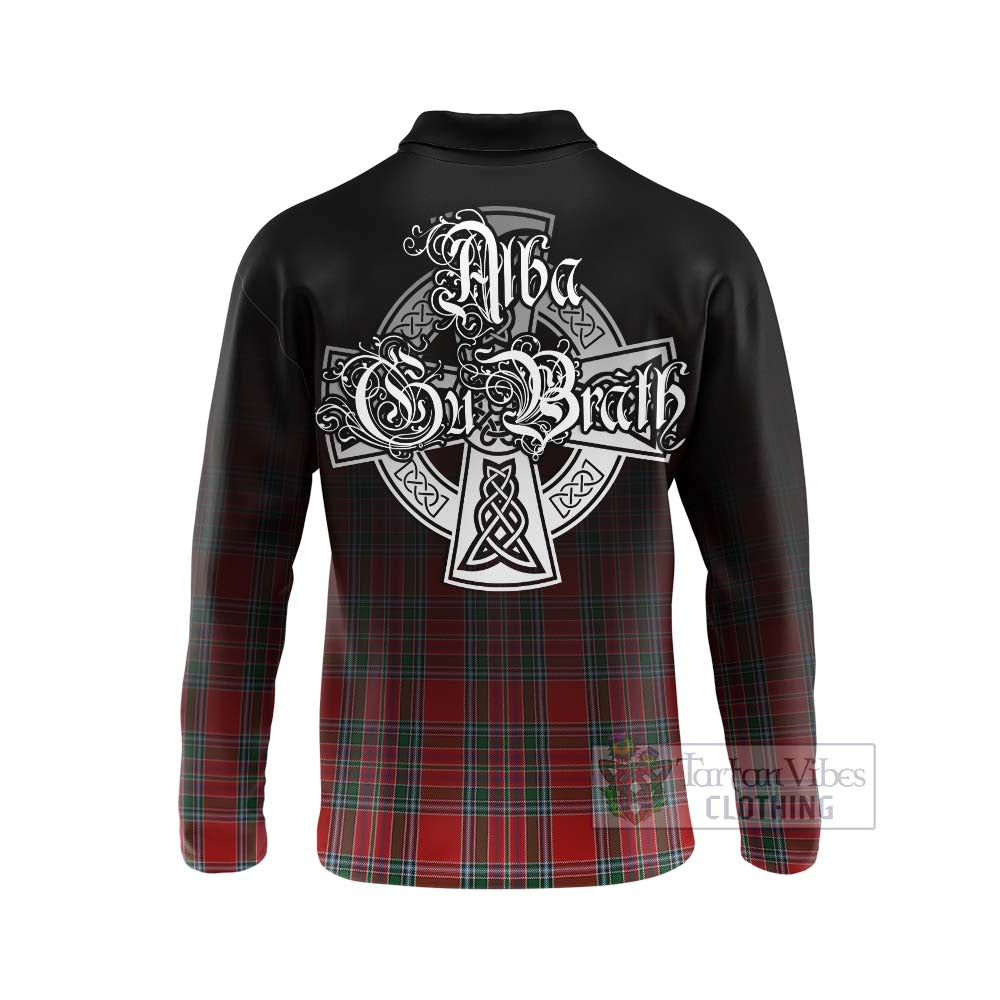 MacBean (MacBain) Tartan Long Sleeve Polo Shirt Featuring Alba Gu Brath Family Crest Celtic Inspired - Tartan Vibes Clothing