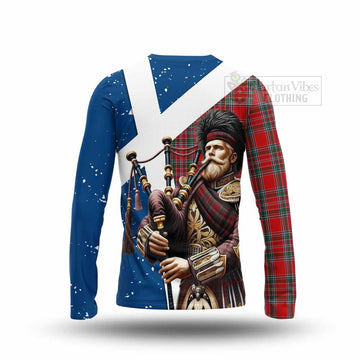 MacBean (MacBain) Tartan Long Sleeve T-Shirt with Family Crest Scottish Bagpiper Vibes - Tartan Vibes Clothing