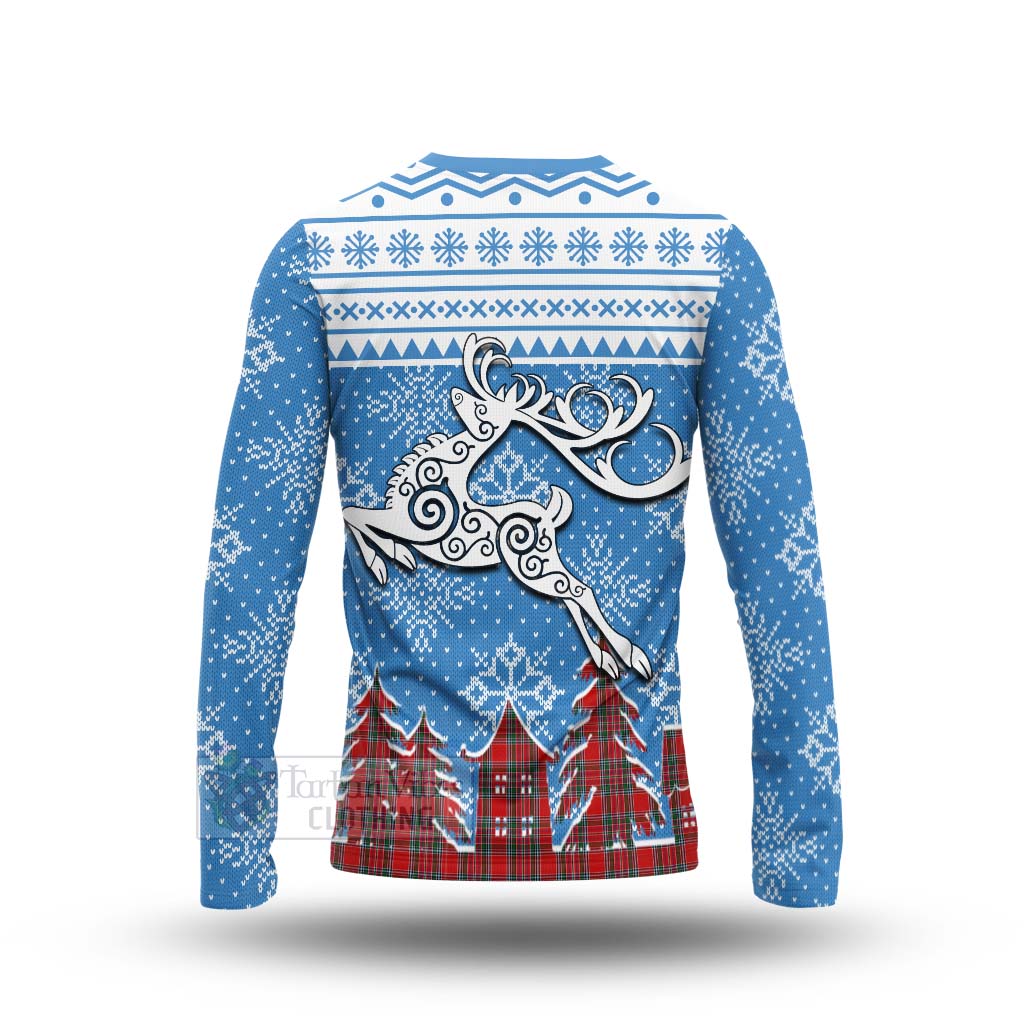 MacBean (MacBain) Clan Christmas Long Sleeve T-Shirt Celtic Reindeer Style - Tartan Vibes Clothing