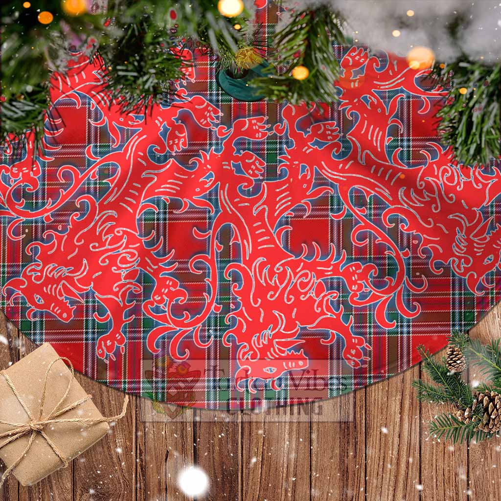 MacBean (MacBain) Tartan Christmas Tree Skirt Lion Rampant Style - Tartan Vibes Clothing