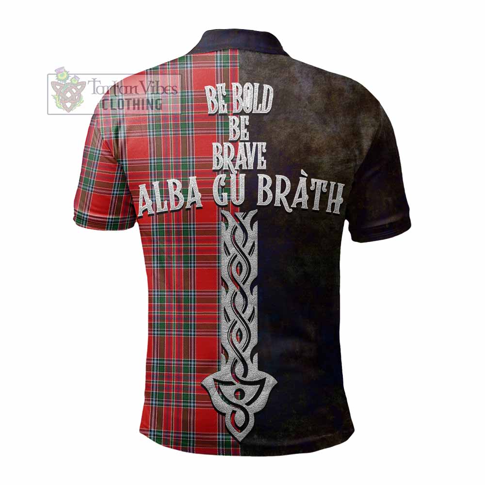 Tartan Vibes Clothing MacBean (MacBain) Tartan Family Crest Polo Shirt Alba Gu Brath Be Brave Lion Ancient Style