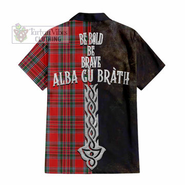 MacBean (MacBain) Tartan Family Crest Hawaiian Shirt Alba Gu Brath Be Brave Lion Ancient Style