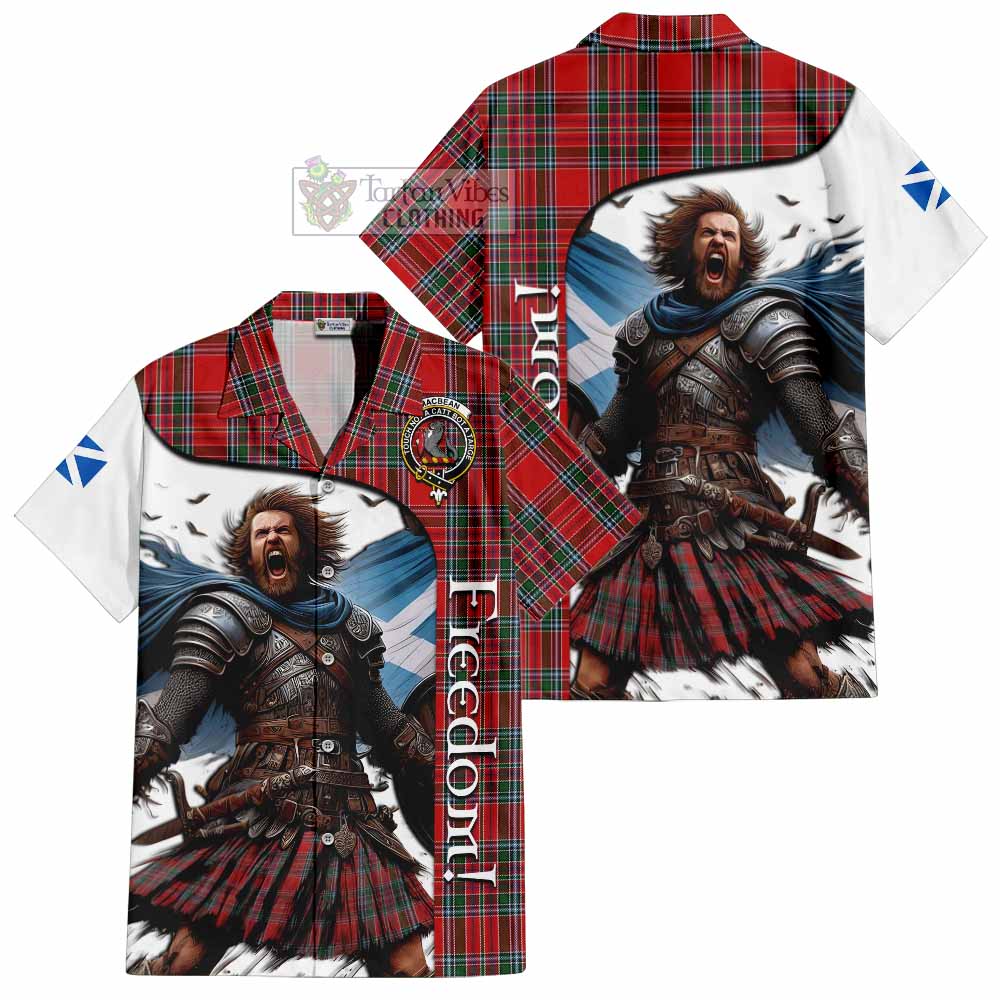 MacBean (MacBain) Crest Tartan Hawaiian Shirt Inspired by the Freedom of Scottish Warrior - Tartan Vibes Clothing