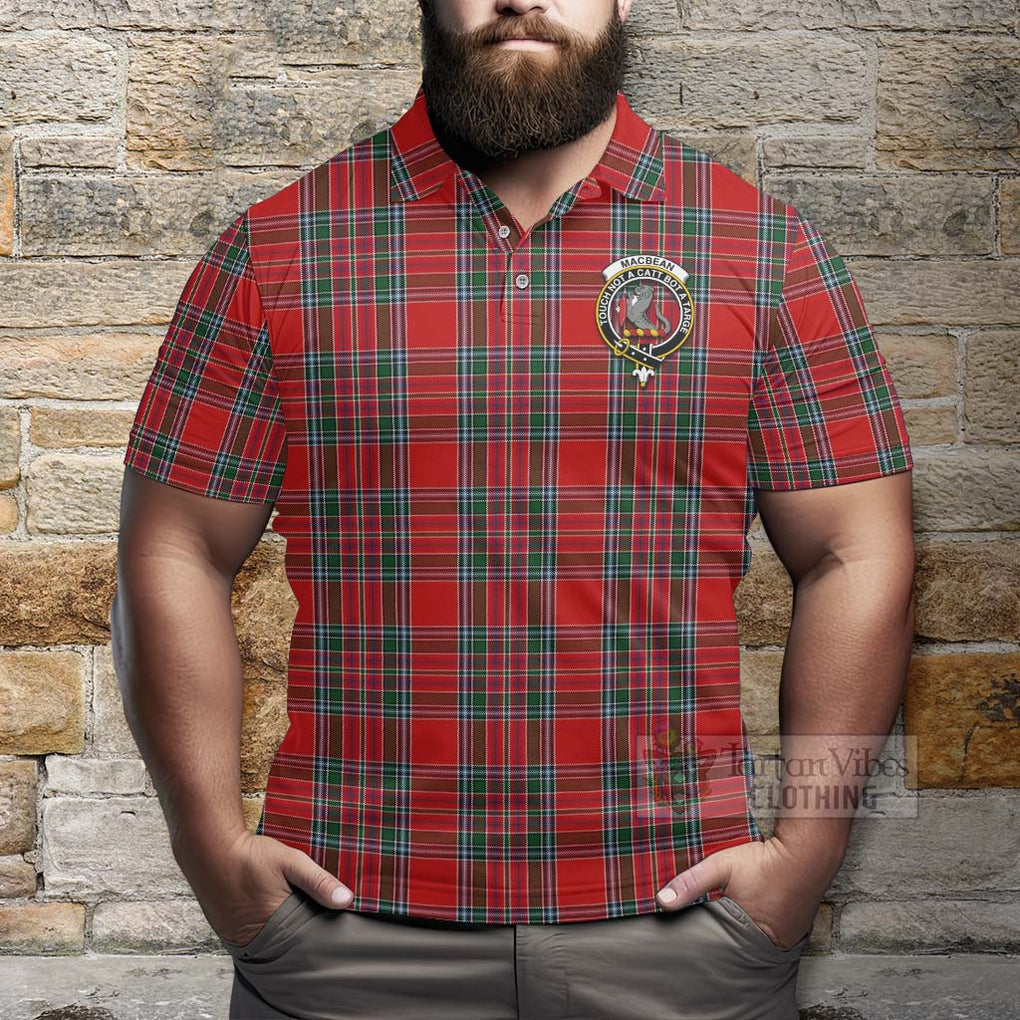 MacBean (MacBain) Tartan Polo Shirt with Family Crest Celtic Skull Style - Tartan Vibes Clothing