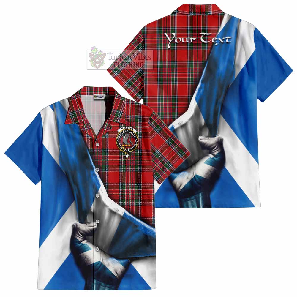 MacBean (MacBain) Tartan Hawaiian Shirt with Family Crest Scotland Patriotic Style - Tartan Vibes Clothing