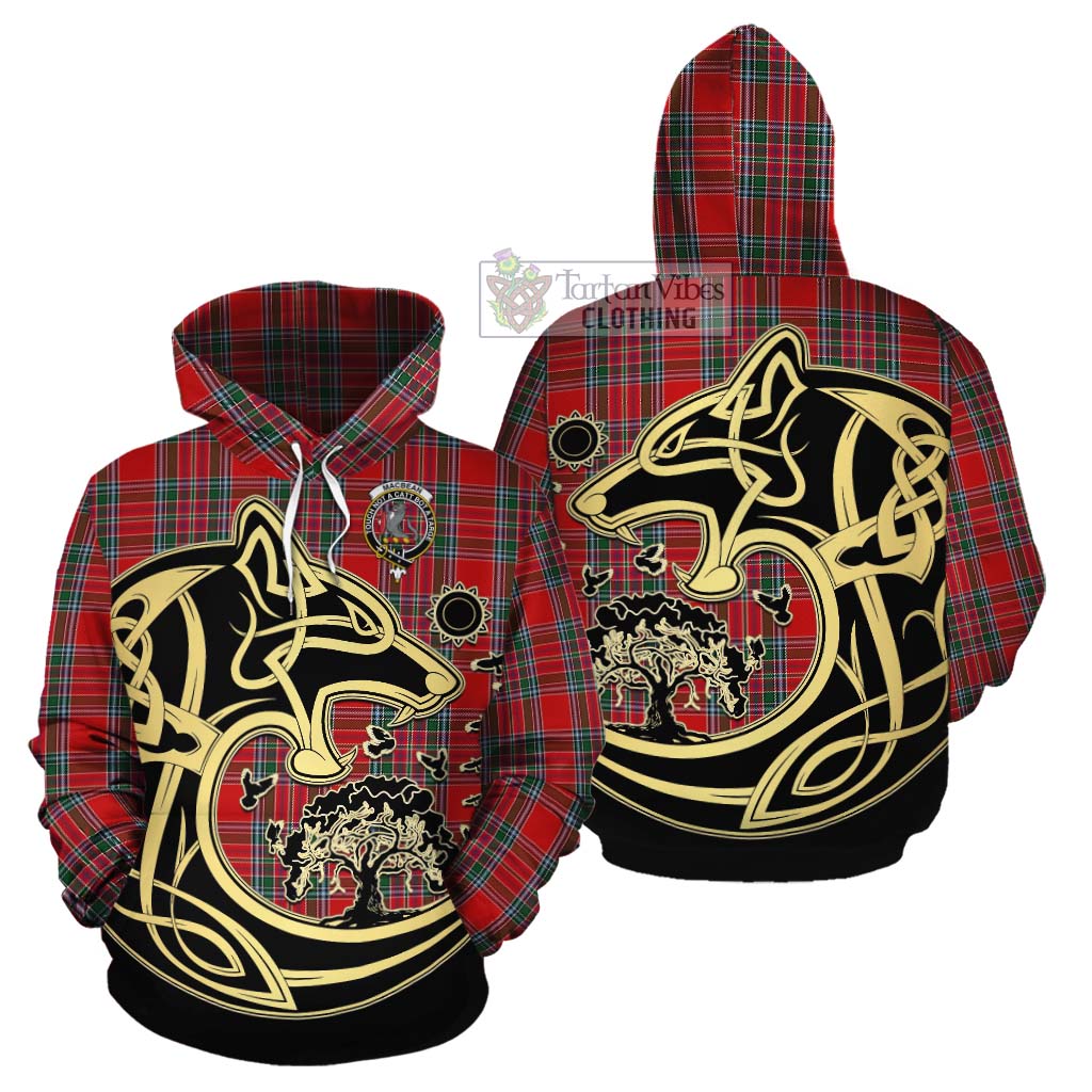 MacBean (MacBain) Tartan Cotton Hoodie with Family Crest Celtic Wolf Style Zip Hoodie - Tartan Vibes Clothing