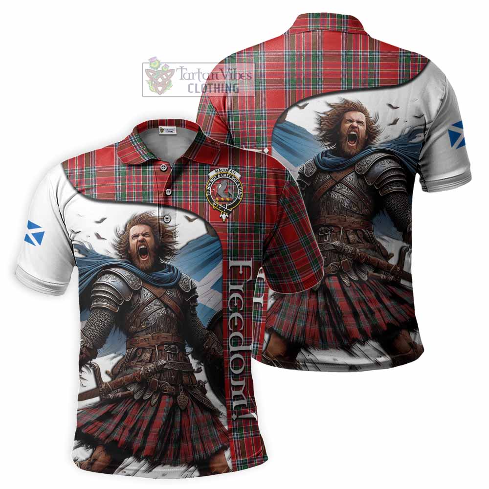 MacBean (MacBain) Crest Tartan Polo Shirt Inspired by the Freedom of Scottish Warrior - Tartan Vibes Clothing