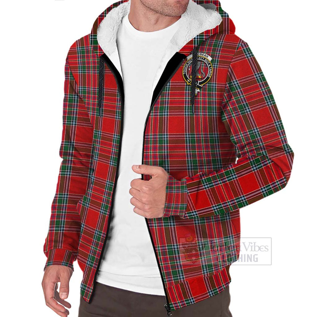 MacBean (MacBain) Tartan Sherpa Hoodie with Family Crest Celtic Skull Style Unisex - Tartan Vibes Clothing