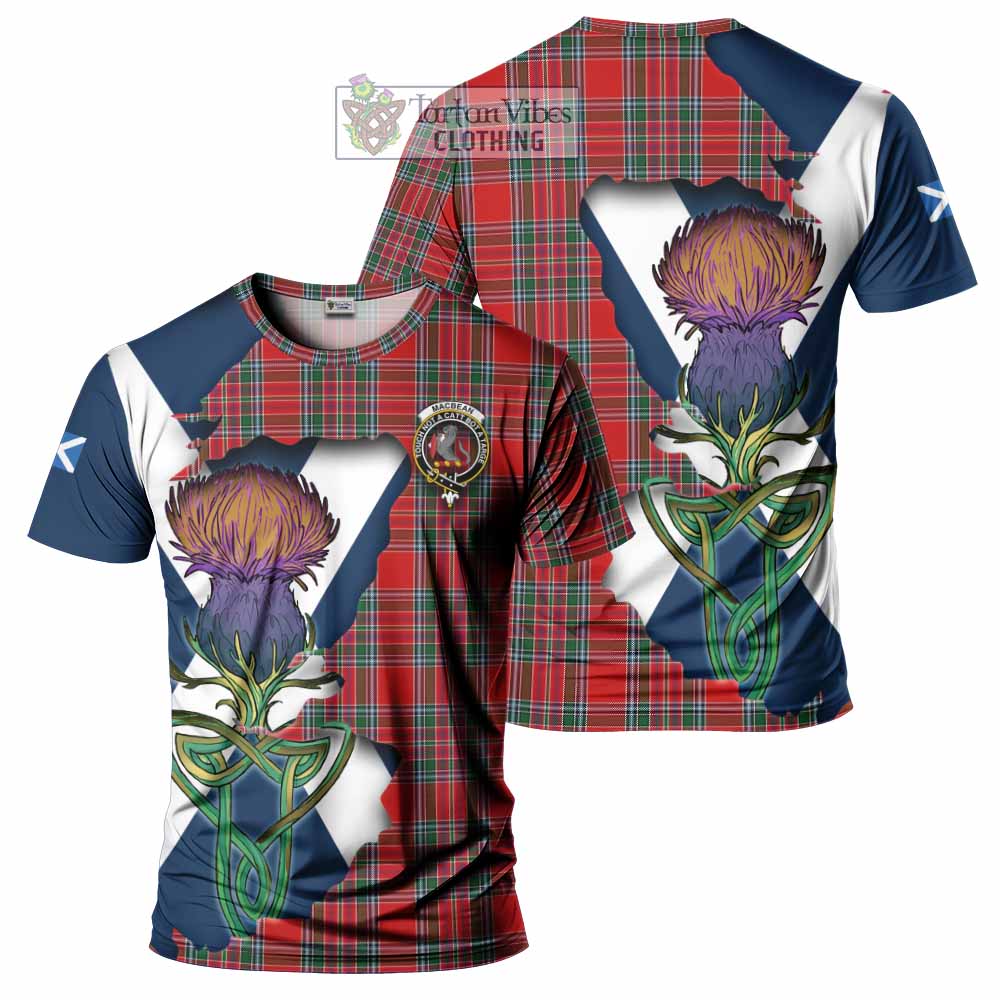 MacBean (MacBain) Tartan Family Crest T-Shirt Scottish Thistle Celtic Inspired - Tartan Vibes Clothing