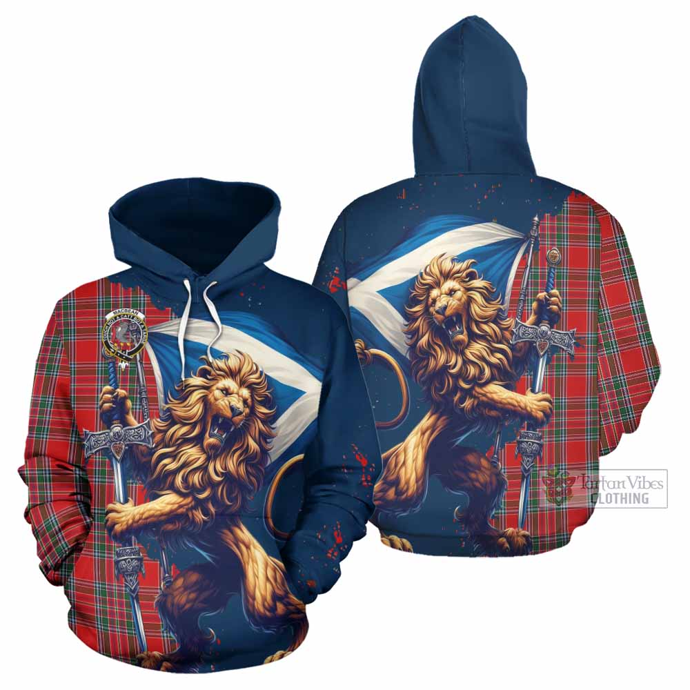 MacBean (MacBain) Tartan Family Crest Hoodie with Scottish Majestic Lion - Tartan Vibes Clothing