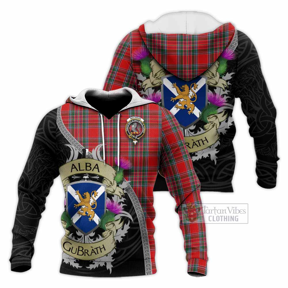 MacBean (MacBain) Tartan Family Crest Knitted Hoodie Lion Rampant Royal Thistle Shield Celtic Inspired - Tartan Vibes Clothing