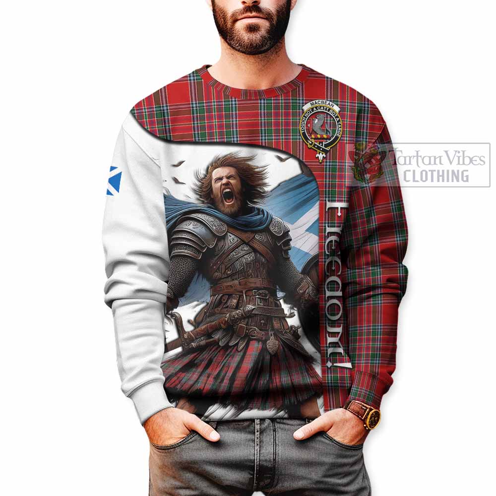MacBean (MacBain) Crest Tartan Sweatshirt Inspired by the Freedom of Scottish Warrior - Tartan Vibes Clothing