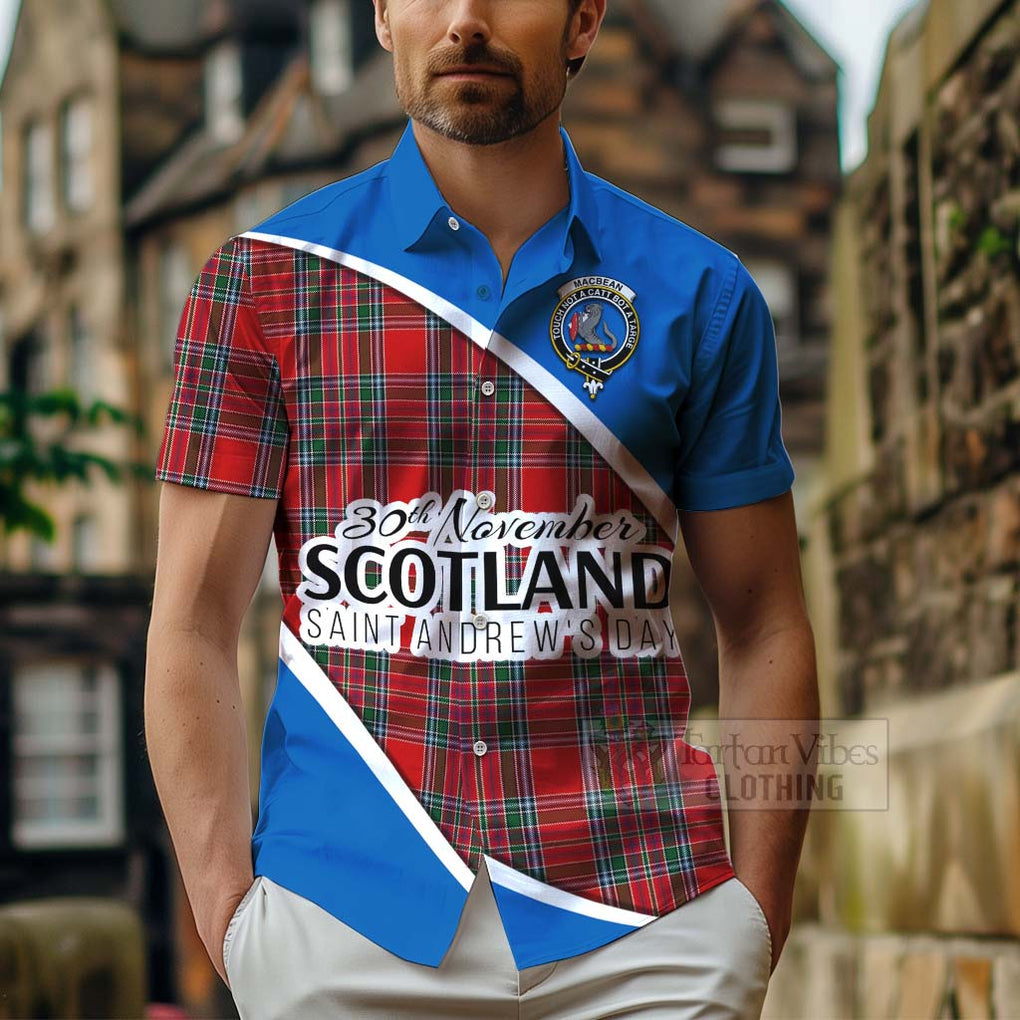 MacBean (MacBain) Family Crest Tartan Hawaiian Shirt Celebrate Saint Andrew's Day in Style - Tartan Vibes Clothing