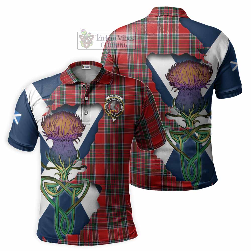 MacBean (MacBain) Tartan Family Crest Polo Shirt Scottish Thistle Celtic Inspired - Tartan Vibes Clothing