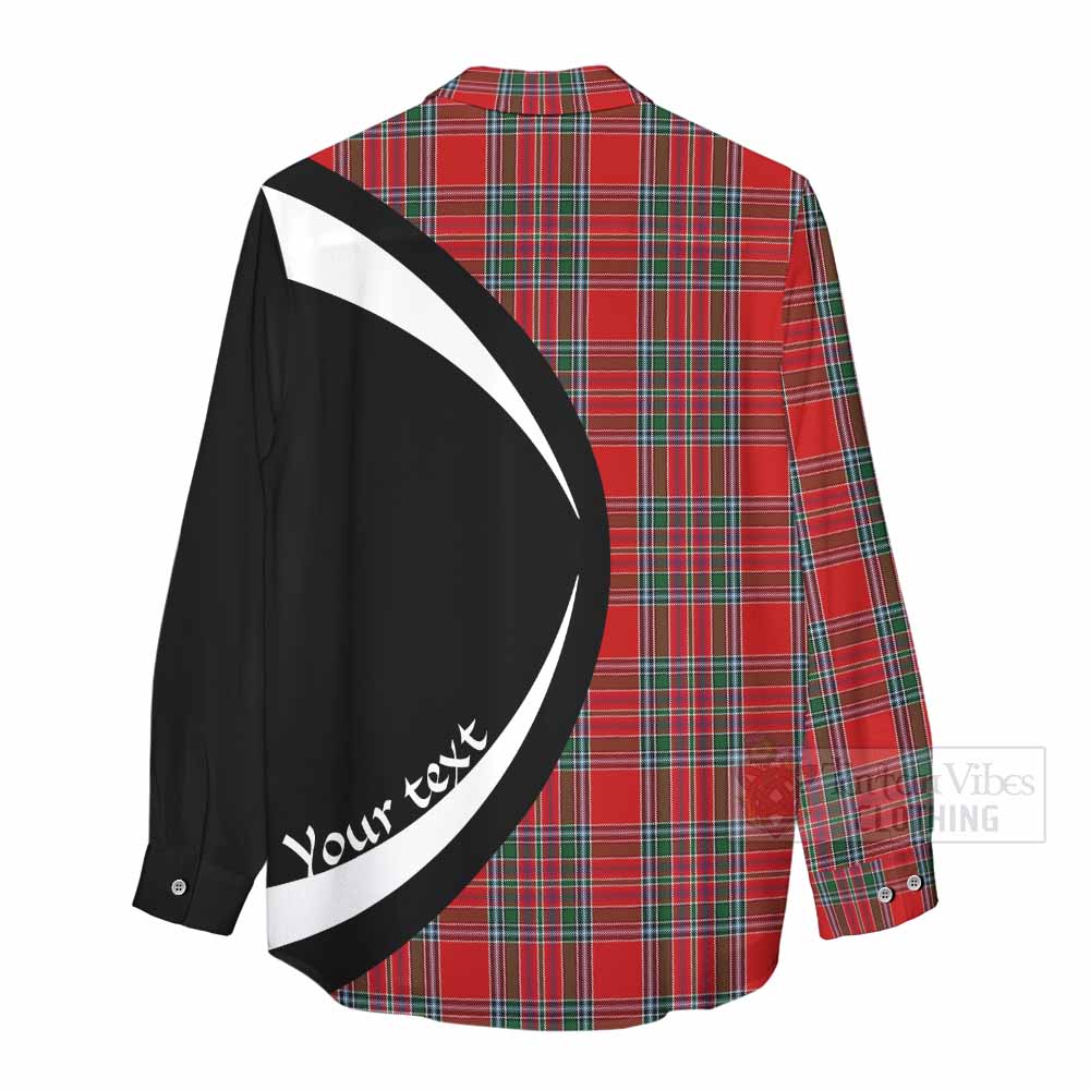 MacBean (MacBain) Tartan Women's Casual Shirt with Family Crest Circle Style - Tartan Vibes Clothing