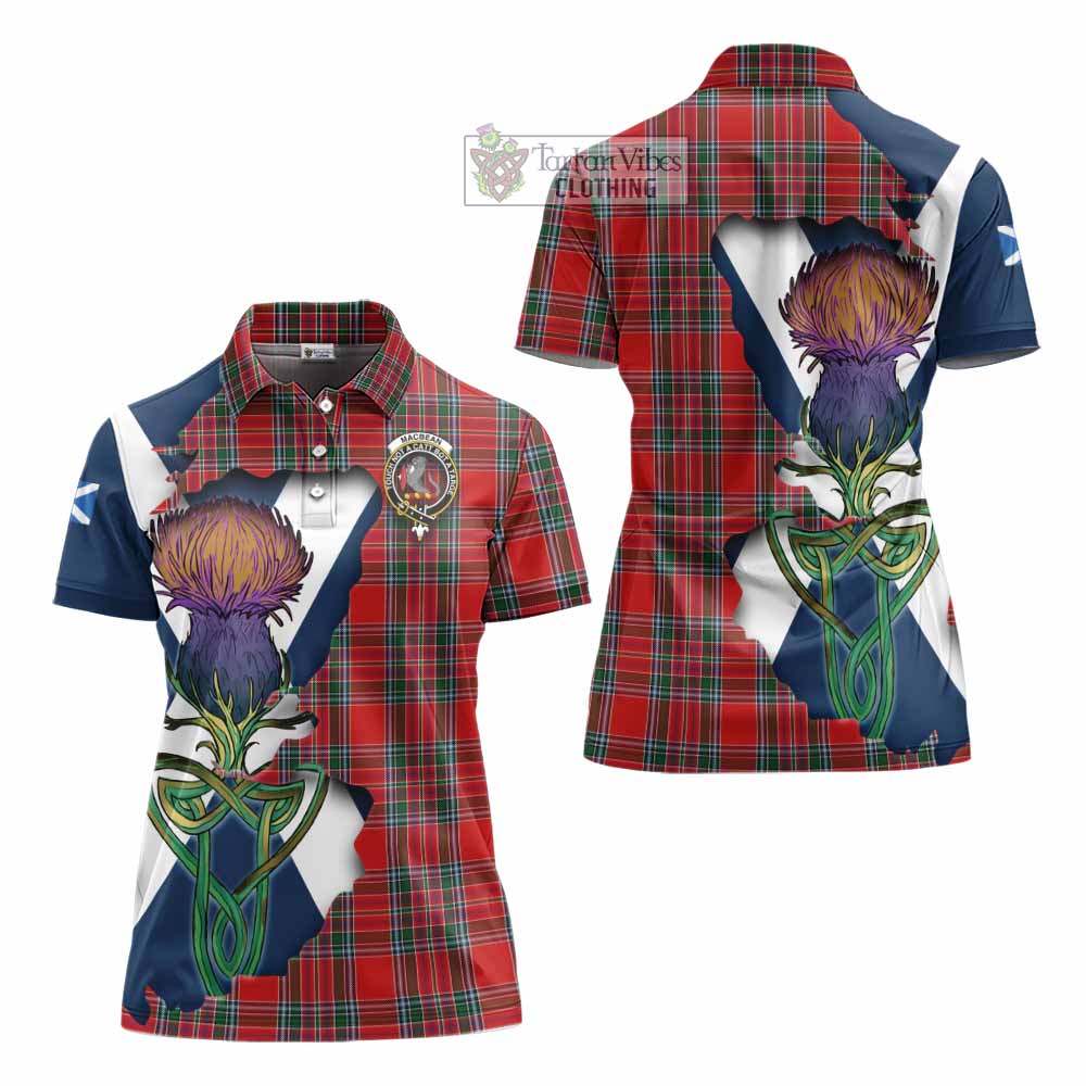 MacBean (MacBain) Tartan Family Crest Women's Polo Shirt Scottish Thistle Celtic Inspired - Tartan Vibes Clothing