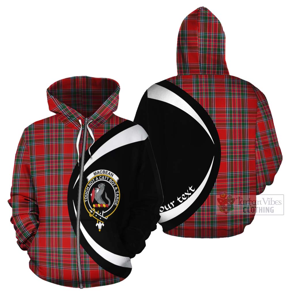 MacBean (MacBain) Tartan Cotton Hoodie with Family Crest Circle Style - Tartan Vibes Clothing
