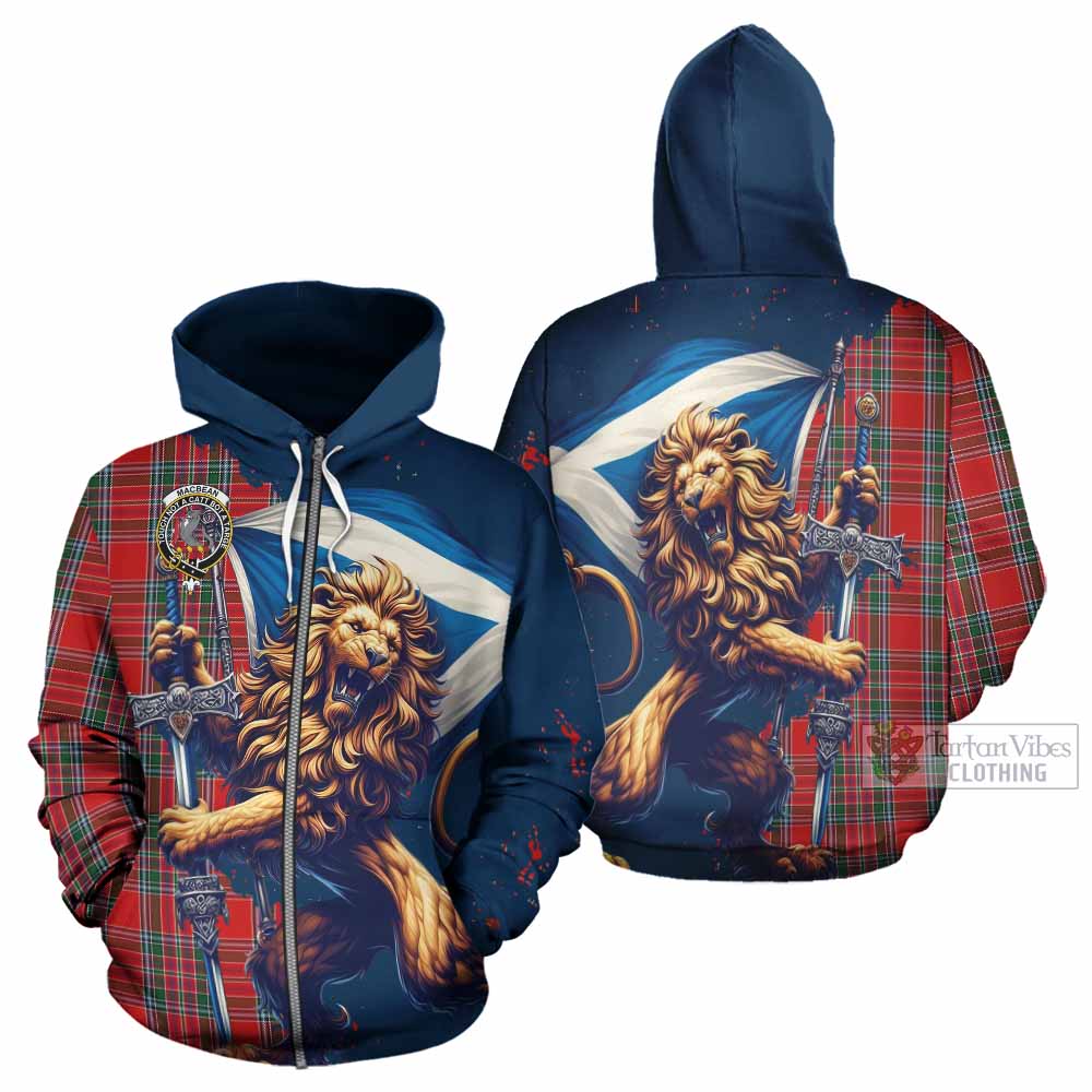 MacBean (MacBain) Tartan Family Crest Hoodie with Scottish Majestic Lion - Tartan Vibes Clothing