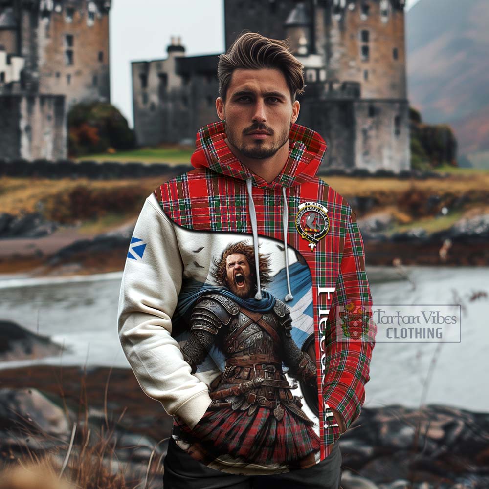 Tartan Vibes Clothing MacBean (MacBain) Crest Tartan Cotton Hoodie Inspired by the Freedom of Scottish Warrior