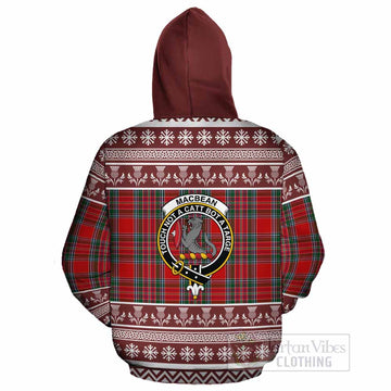 MacBean (MacBain) Clan Tartan Christmas Cotton Hoodie with Family Crest - Tartan Vibes Clothing