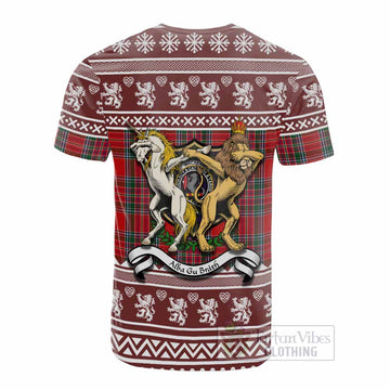 MacBean (MacBain) Clan Tartan Crest Christmas Cotton T-shirt Coat of Arms Funny Style