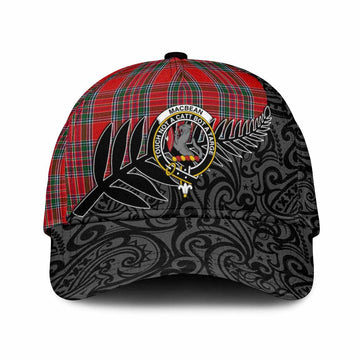 MacBean (MacBain) Crest Tartan Classic Cap with New Zealand Silver Fern Half Style