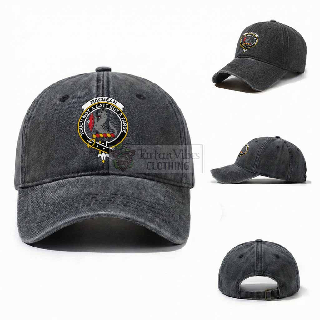 MacBean (MacBain) Scottish Clan Crest Washed Baseball Cap