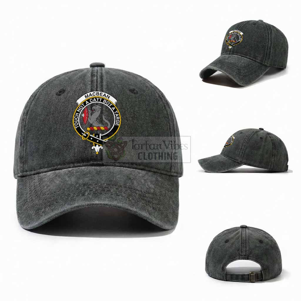 MacBean (MacBain) Scottish Clan Crest Washed Baseball Cap