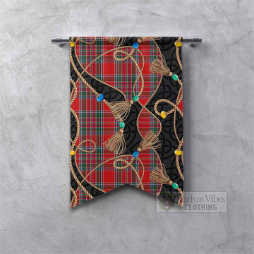 MacBean (MacBain) Scottish Tartan Twisted Ropes Stylized Gonfalon