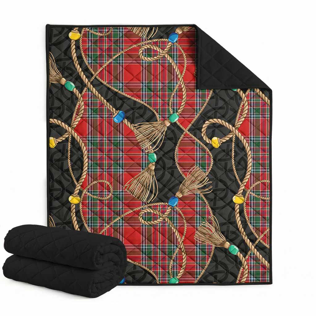 MacBean (MacBain) Scottish Tartan Twisted Ropes Stylized Premium Quilt Super King Quilt 91" x 110" - Tartan Vibes Clothing