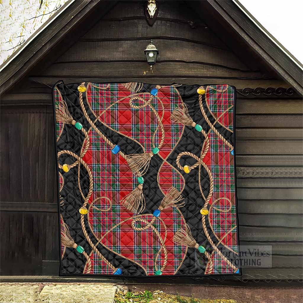 MacBean (MacBain) Scottish Tartan Twisted Ropes Stylized Premium Quilt - Tartan Vibes Clothing